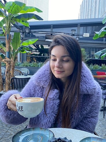 xs Beden Mango Lila Kürk