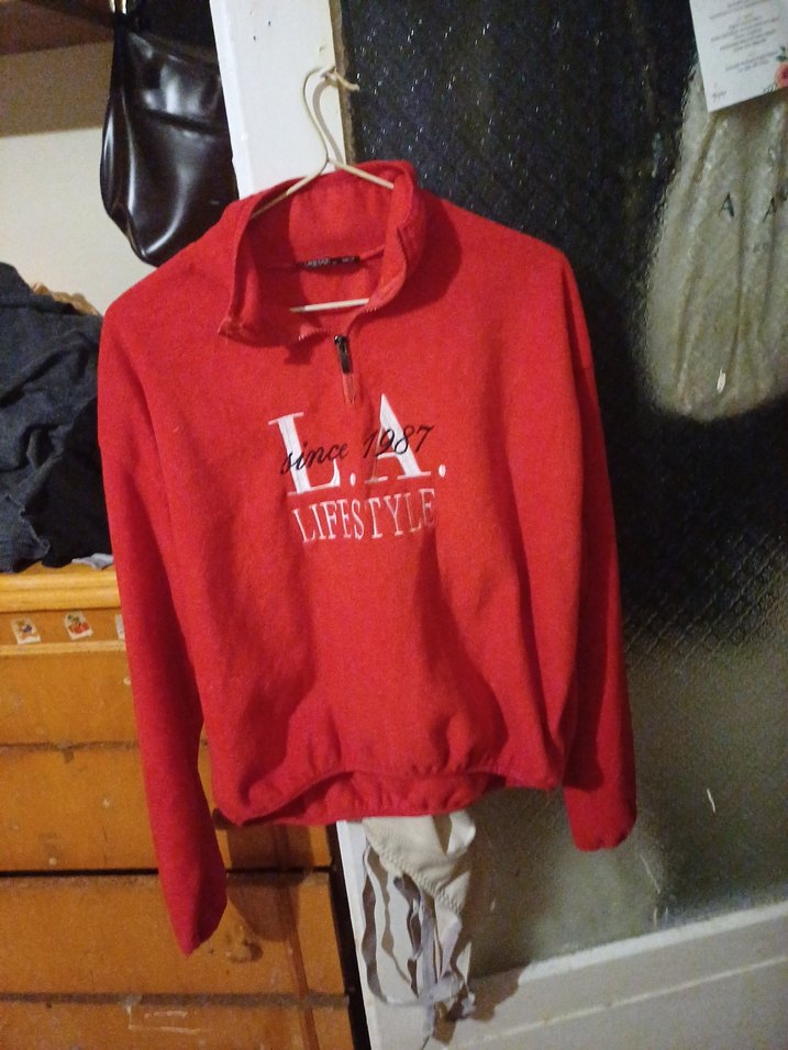 Kırmızı Fermuarlı Yüksek Yakalı Sweatshirt - Görsel 4