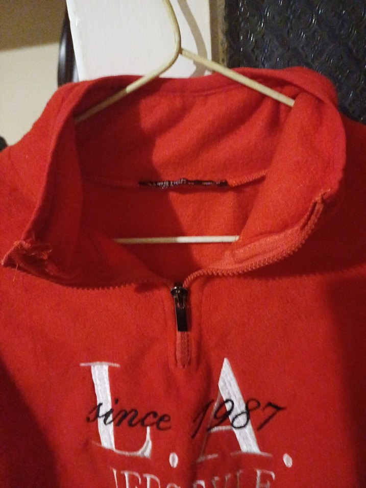 Kırmızı Fermuarlı Yüksek Yakalı Sweatshirt - Görsel 3