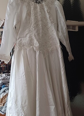 Büyük beden fransız güpürü islemeli gelinlik - Görsel 6