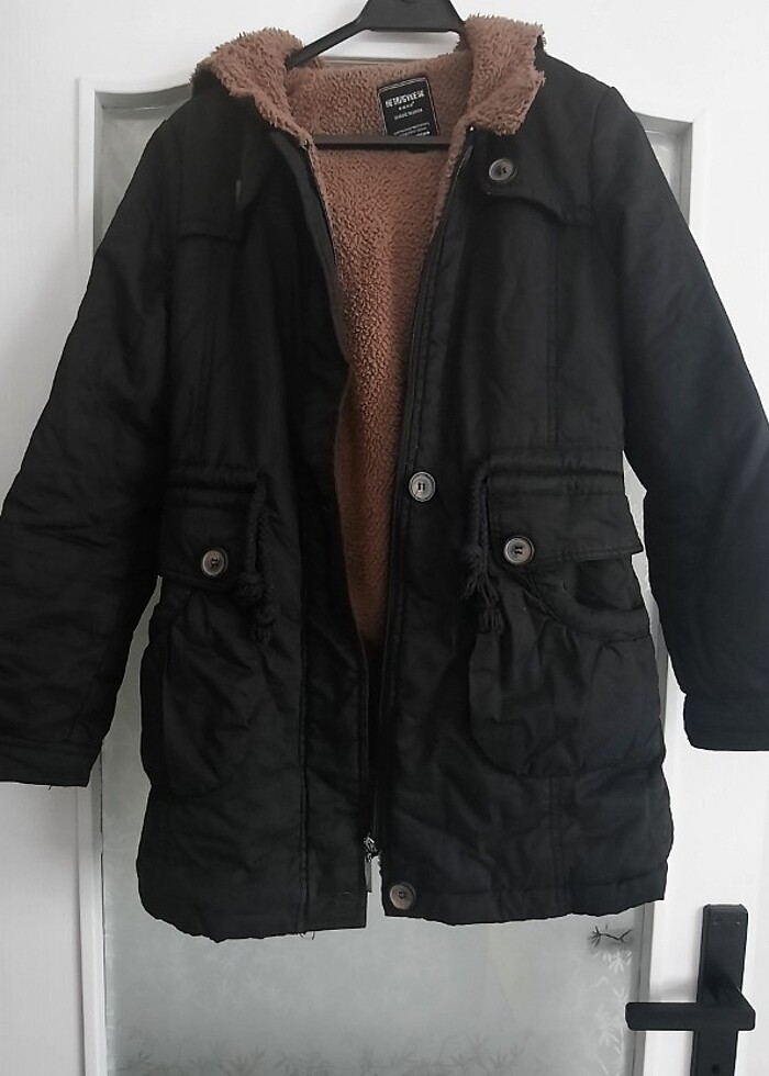 mont bayan kürklü M beden sıfır ayarda  1 yada 2 kez giyilmiştir - Görsel 2