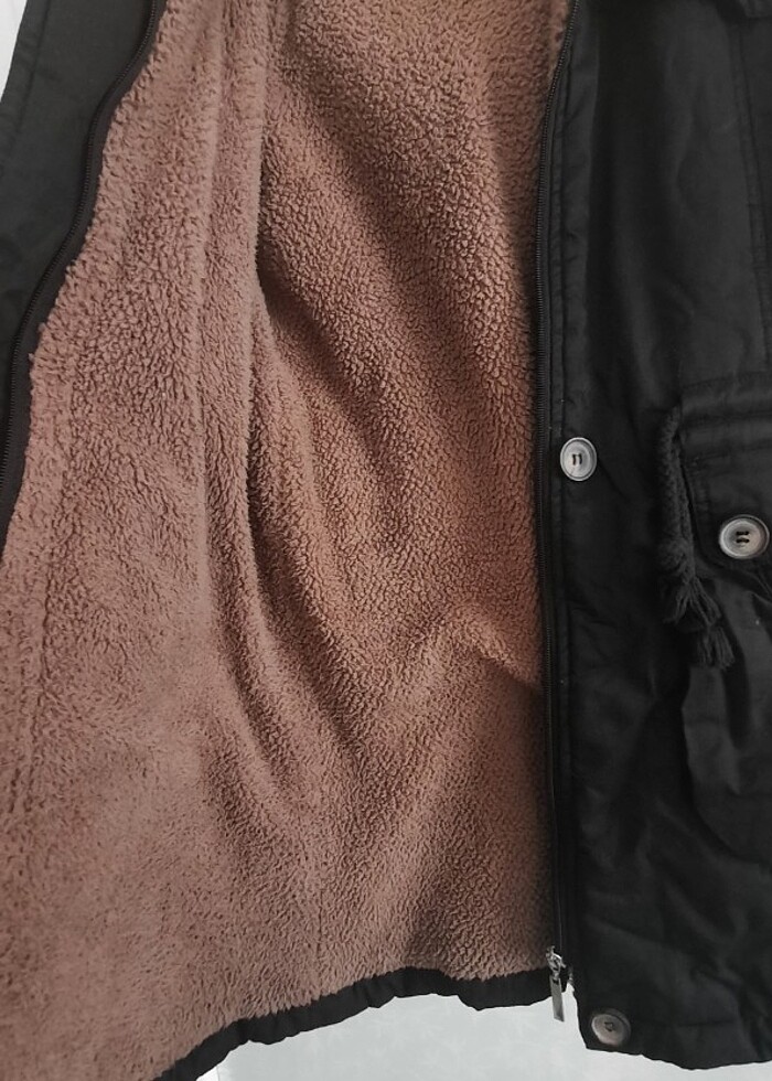 mont bayan kürklü M beden sıfır ayarda  1 yada 2 kez giyilmiştir - Görsel 3