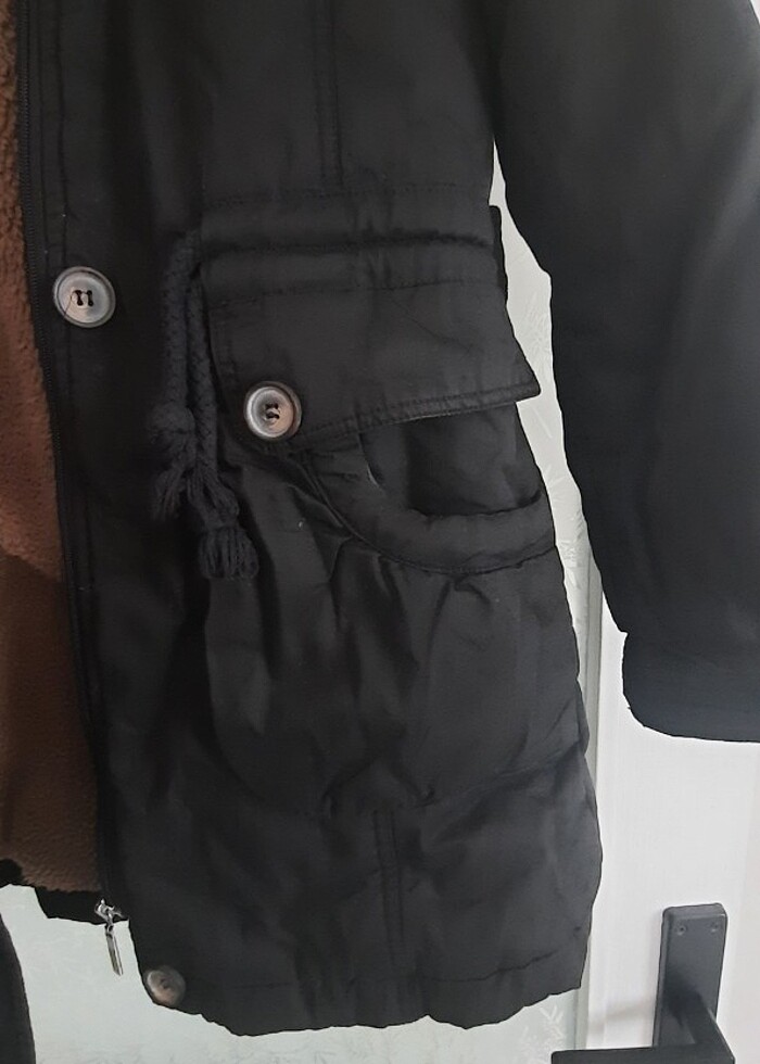 mont bayan kürklü M beden sıfır ayarda  1 yada 2 kez giyilmiştir - Görsel 4