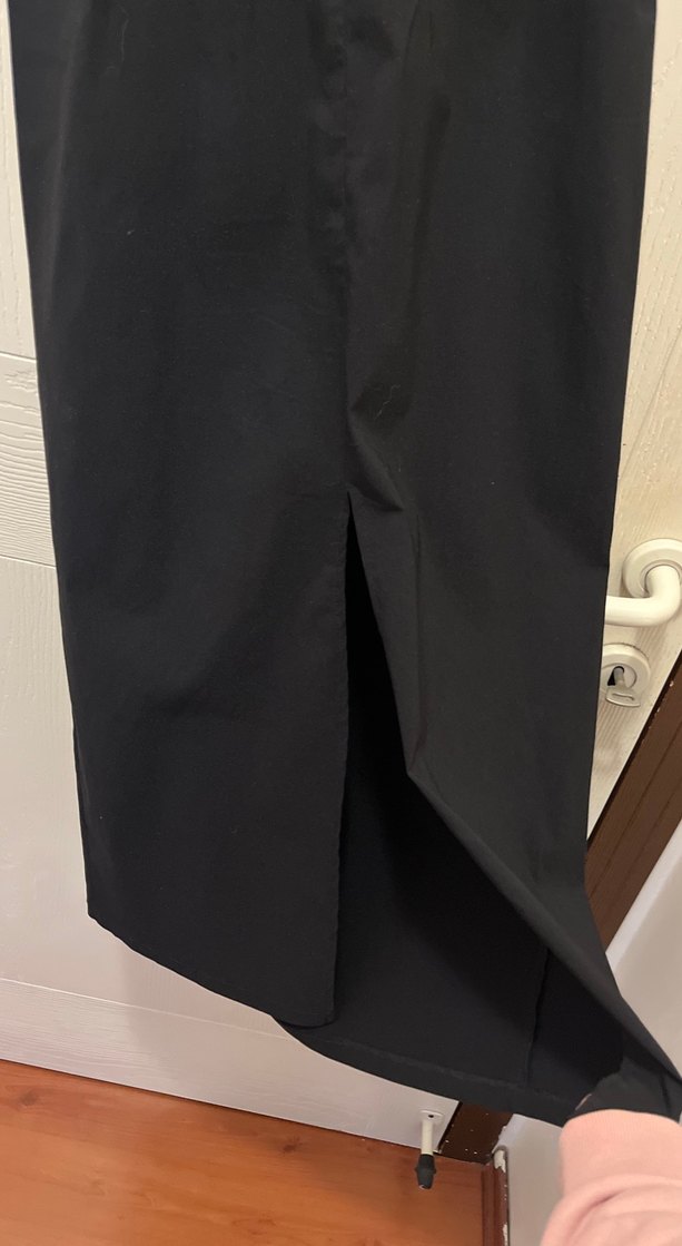 Siyah Straplez Uzun Drapeli Kadın Elbise - Görsel 3