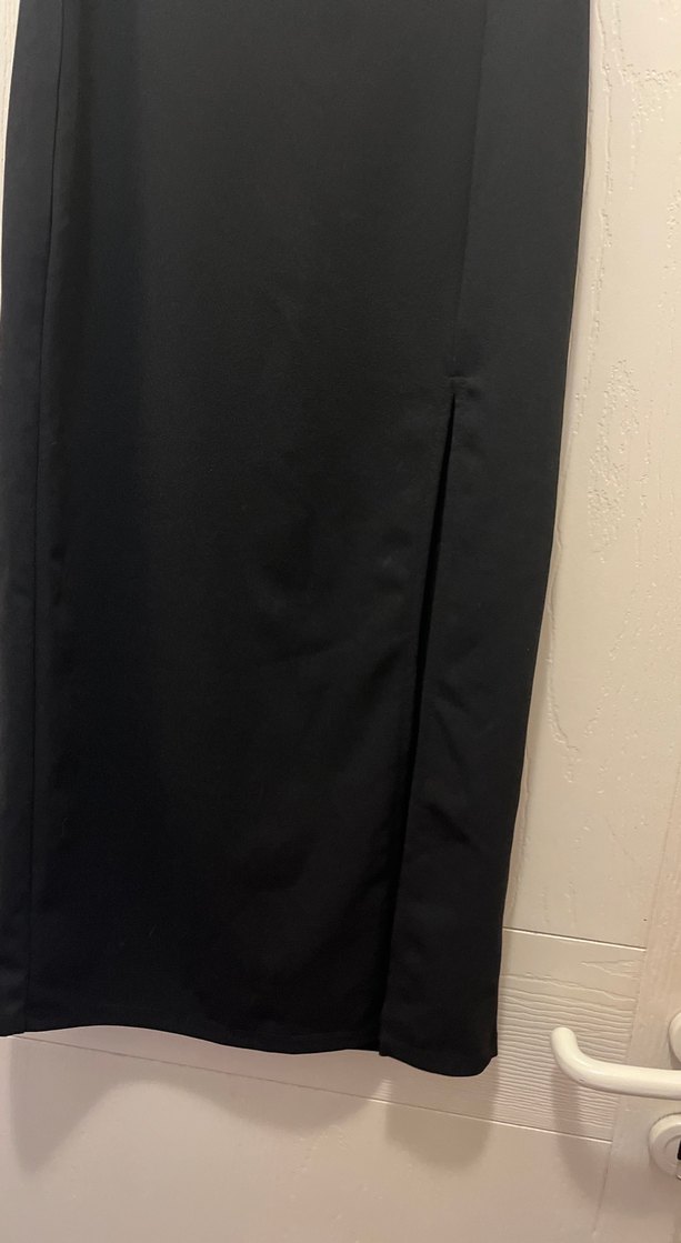 Siyah Uzun yırtmaçlı Kadın Etek - Görsel 3