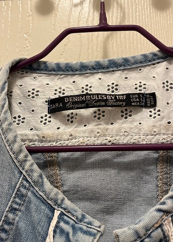 Zara  Kısa Denim kot Yelek - Görsel 3