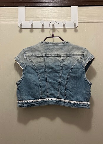 Zara  Kısa Denim kot Yelek - Görsel 2