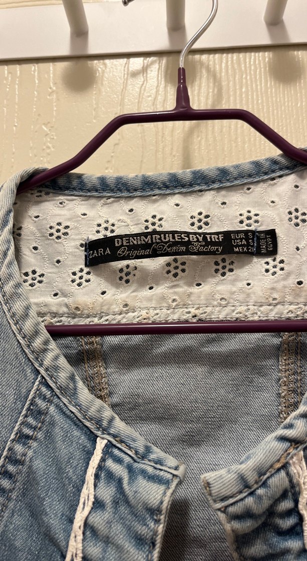 Zara  Kısa Denim kot Yelek - Görsel 3