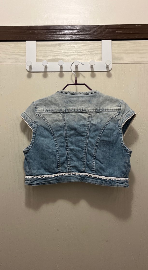 Zara  Kısa Denim kot Yelek - Görsel 2