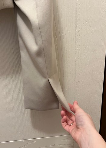 Bershka bej crop blazer ceket - Görsel 4