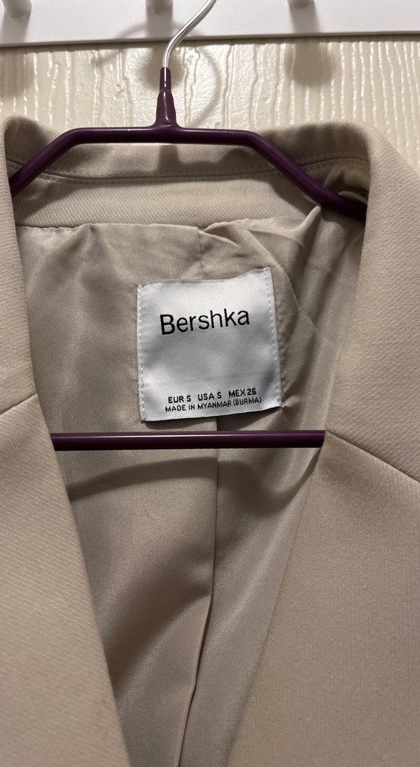 Bershka bej crop blazer ceket - Görsel 2