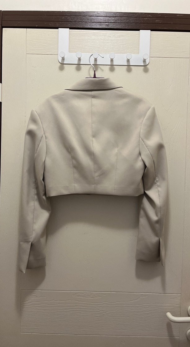 Bershka bej crop blazer ceket - Görsel 3