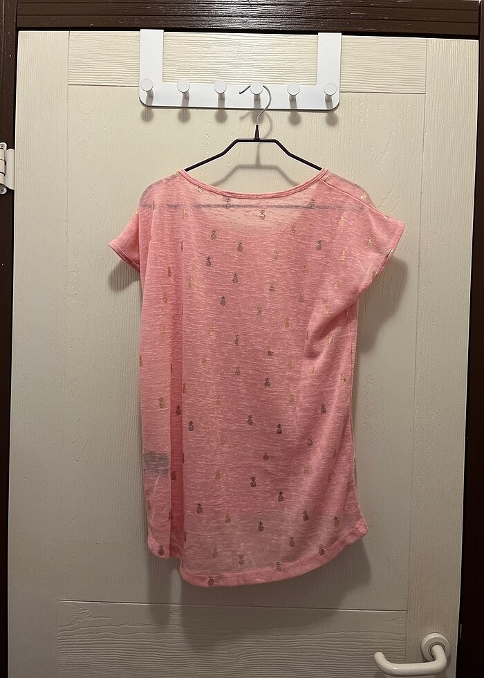 Pembe ananas desenli tişört - Görsel 2