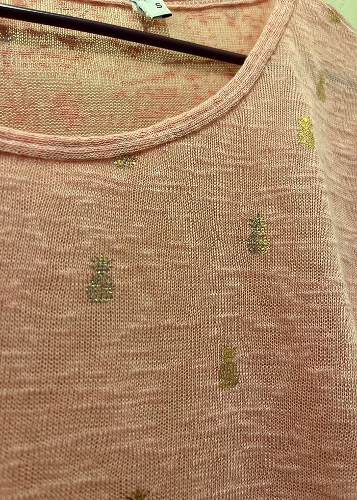 Pembe ananas desenli tişört - Görsel 3