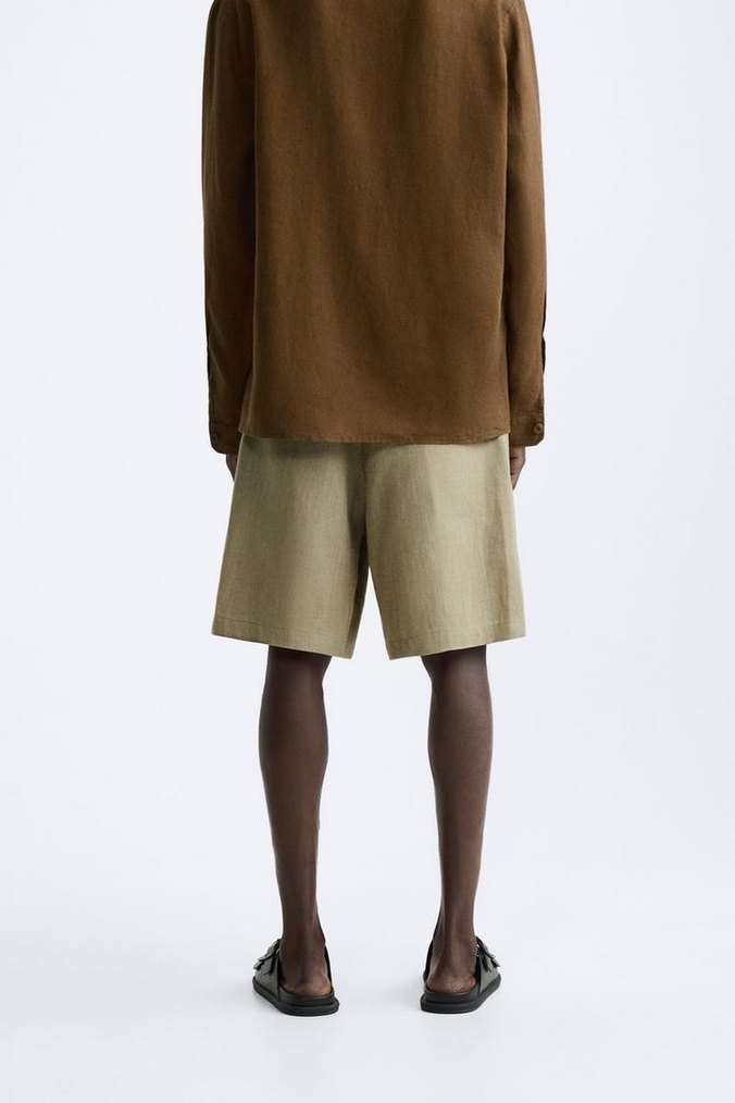 Keten Bermuda Şort - Görsel 4