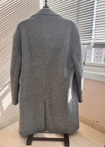 Zara Gri Midi Yün Erkek Kaban - Görsel 3