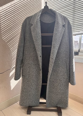 Zara Gri Midi Yün Erkek Kaban - Görsel 2