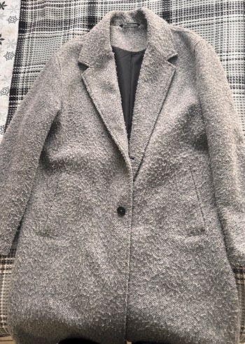 Zara Gri Midi Yün Erkek Kaban - Görsel 5