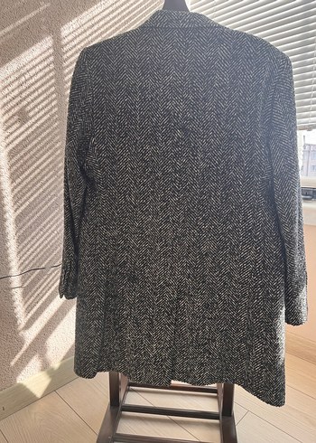 Gri Düğmeli Erkek Midi Yün Kaban - Görsel 4