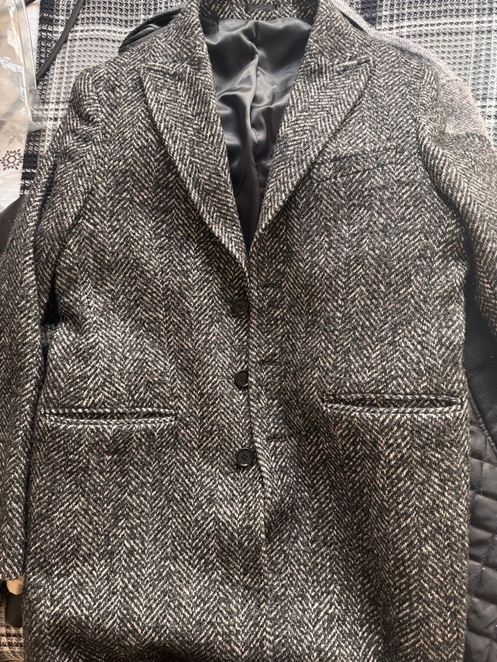 Gri Düğmeli Erkek Midi Yün Kaban - Görsel 5