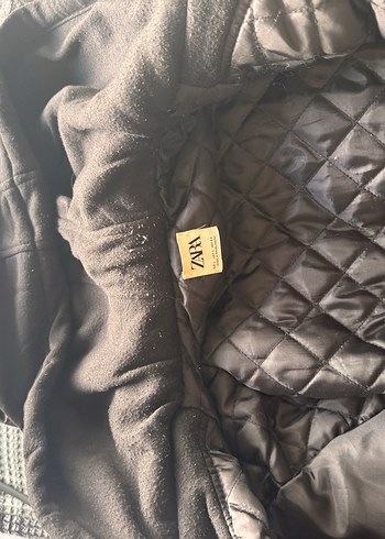 Zara Gri Ekose Desenli Erkek Yün mont - Görsel 6