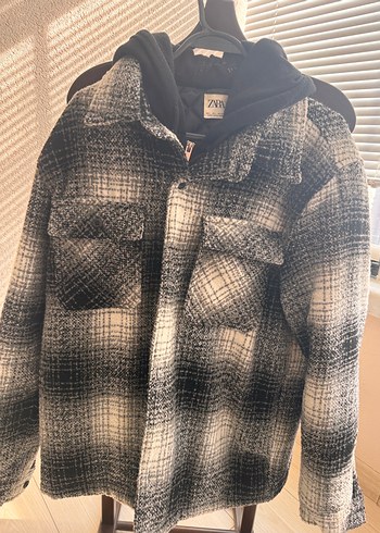 Zara Gri Ekose Desenli Erkek Yün mont - Görsel 2