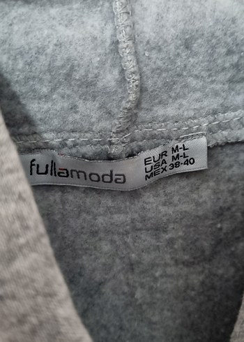 Gri Kapüşonlu crop Sweatshirt - Görsel 3