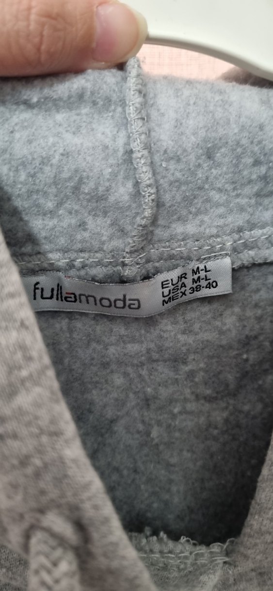 Gri Kapüşonlu crop Sweatshirt - Görsel 3