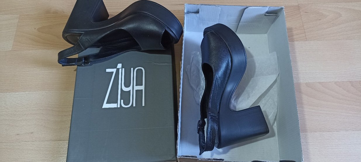 Siyah Gotik Dolgu Topuklu Kadın Ayakkabı - Görsel 5