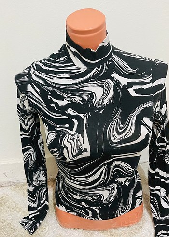 Desenli Siyah Midi Hamile Elbisesi - Görsel 3