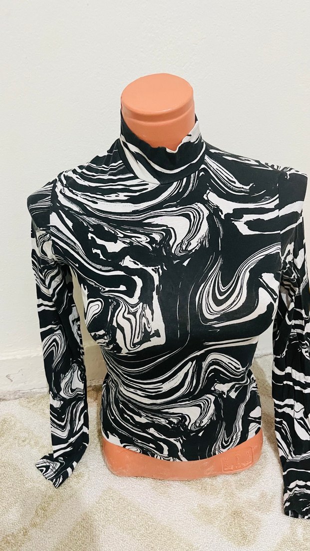 Desenli Siyah Midi Hamile Elbisesi - Görsel 3