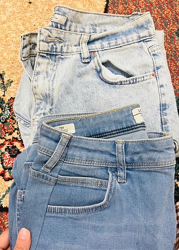 Düğmeli Gri Baskılı Kadın Denim Pantolon - Görsel 4