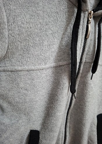 Erkek Çocuk Gri Fermuarlı Kapüşonlu polar hırka - Görsel 4