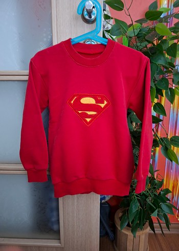 Kırmızı Erkek Çocuk Superman Sweatshirt - Görsel 4