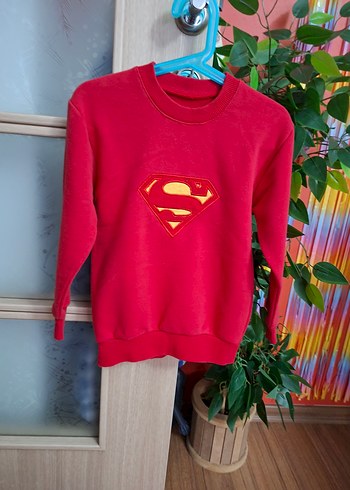 Kırmızı Erkek Çocuk Superman Sweatshirt - Görsel 2