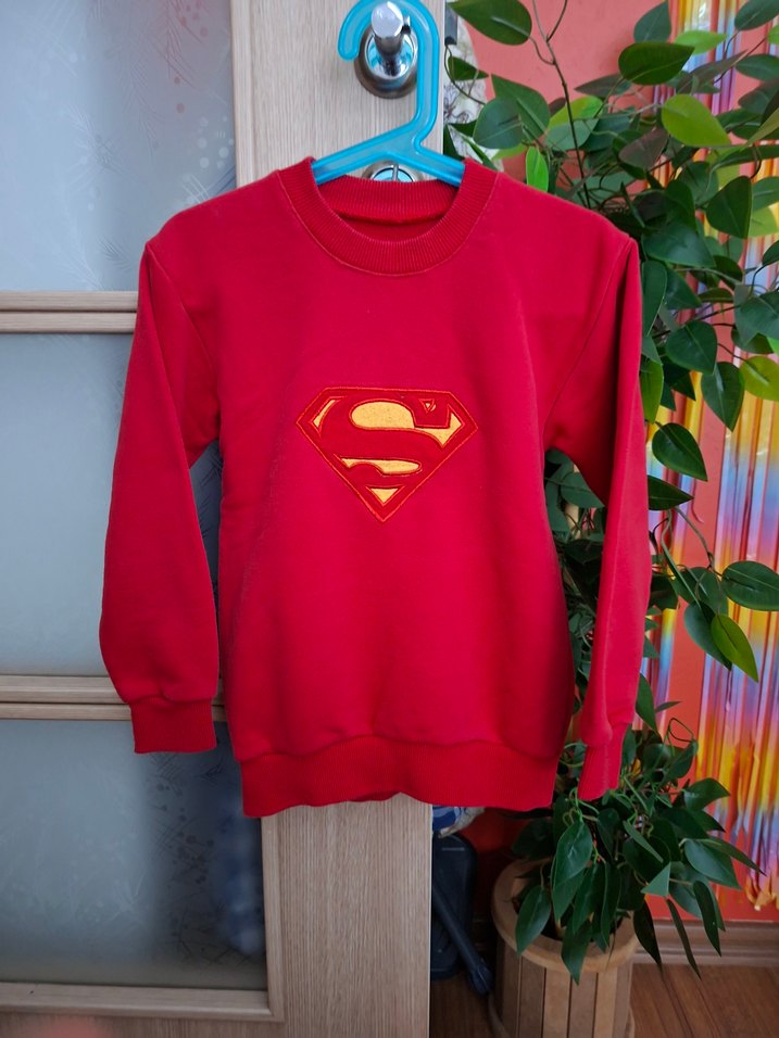 Kırmızı Erkek Çocuk Superman Sweatshirt - Görsel 4
