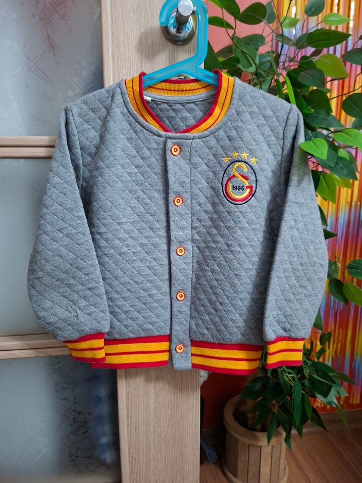 Düğmeli Gri Erkek Çocuk hırka Sweatshirt - Görsel 5