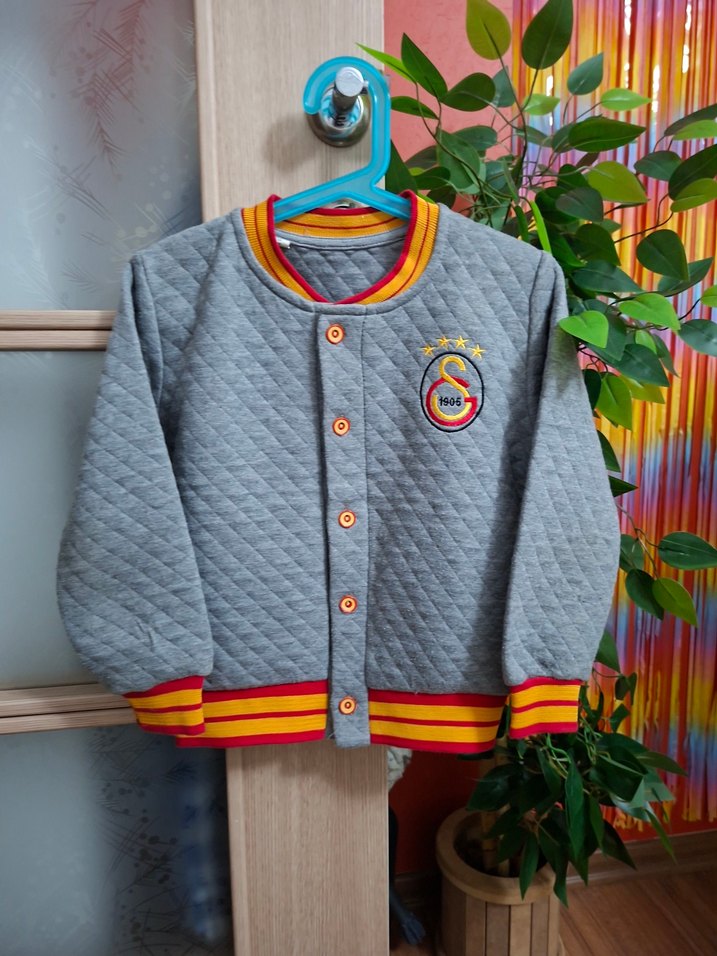 Düğmeli Gri Erkek Çocuk hırka Sweatshirt - Görsel 3