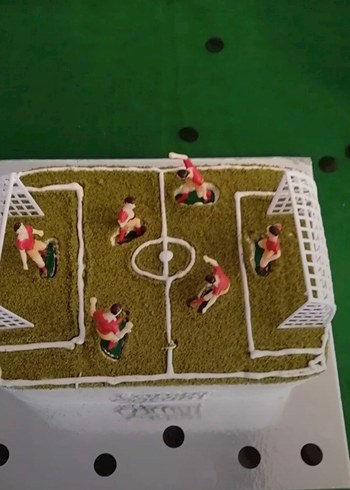 Futbol Oyuncuları ve Kale Seti doğum günü pasta süslemesi - Görsel 16