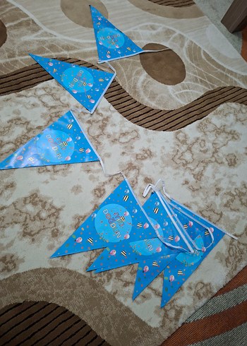 Renkli Mavi Doğum Günü Flaması - Görsel 4