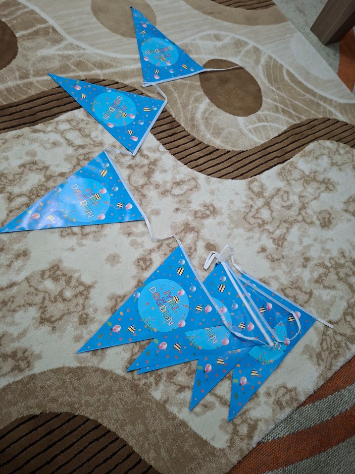 Renkli Mavi Doğum Günü Flaması - Görsel 4