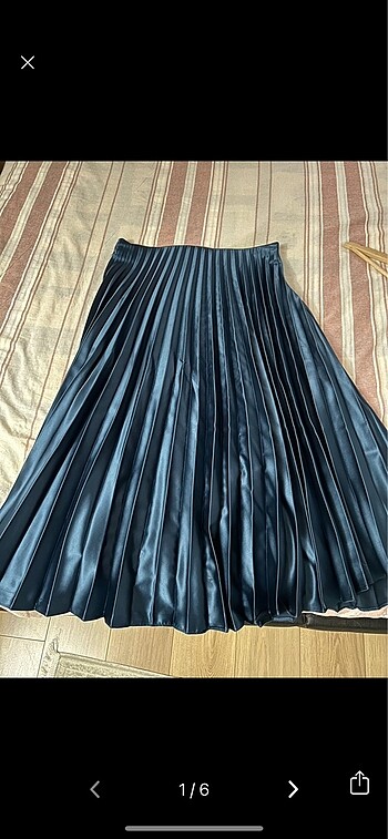 Zara saten piliseli etek