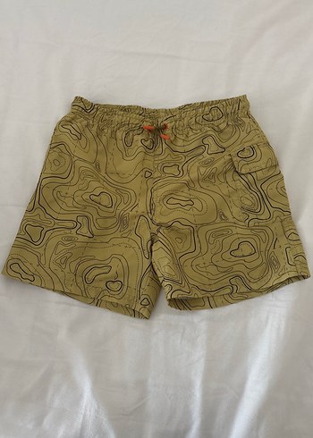 Erkek çocuk yağ yeşili Batik Desenli Şort