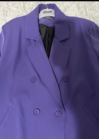 44 Beden Mor Uzun Kadın Blazer Ceket