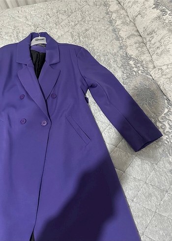 44 Beden mor Renk Mor Uzun Kadın Blazer Ceket