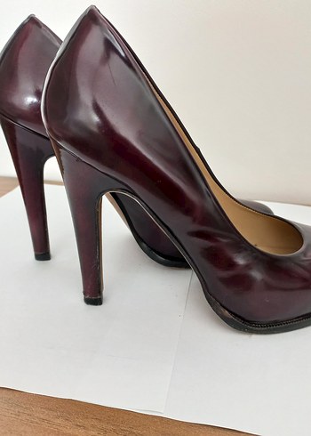 36 Beden bordo Renk Bordo Rugan Deri Stiletto Topuklu Kadın Ayakkabı