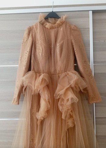 Uzun Kollu Kadın Abiye Elbise - Görsel 4