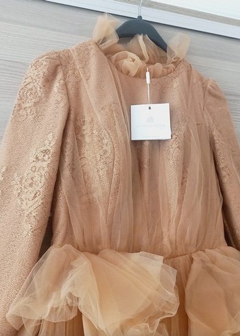 Uzun Kollu Kadın Abiye Elbise - Görsel 2