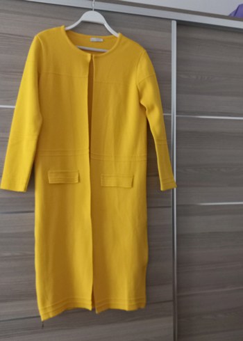 Sarı Uzun Kadın Hırka - Görsel 2