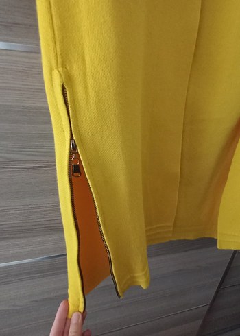 Sarı Uzun Kadın Hırka - Görsel 3